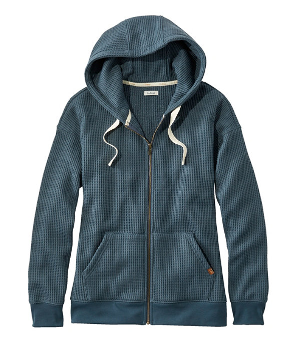 Women s Birchwood Brushed Waffle Hoodie Full Zip Sweatshirt