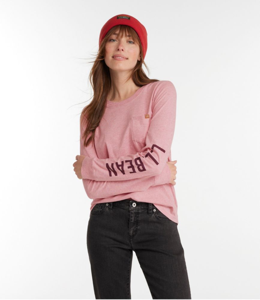 Women's Washed Cotton Pocket Tee, Long-Sleeve Graphic, , small image number 1