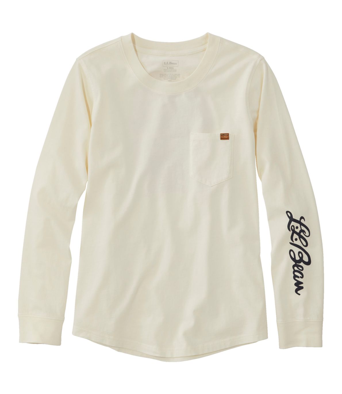 Women's Washed Cotton Pocket Tee, Long-Sleeve Graphic