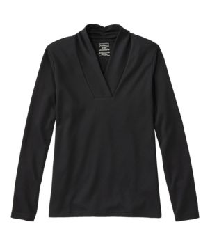 Women's Pima Cotton Tee, Shawl Long-Sleeve