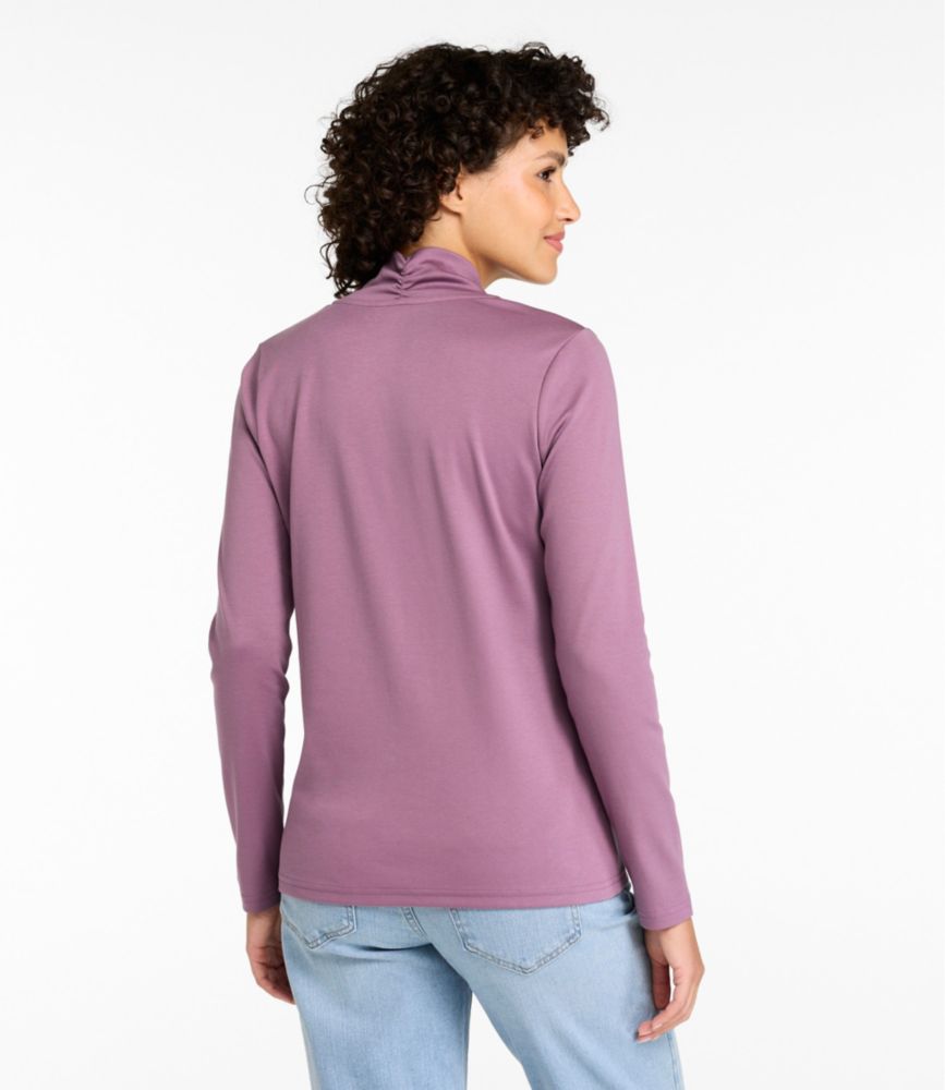 Women's Pima Cotton Tee, Shawl Long-Sleeve