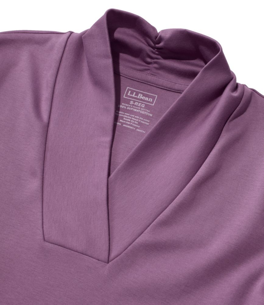 Women's Pima Cotton Tee, Shawl Long-Sleeve