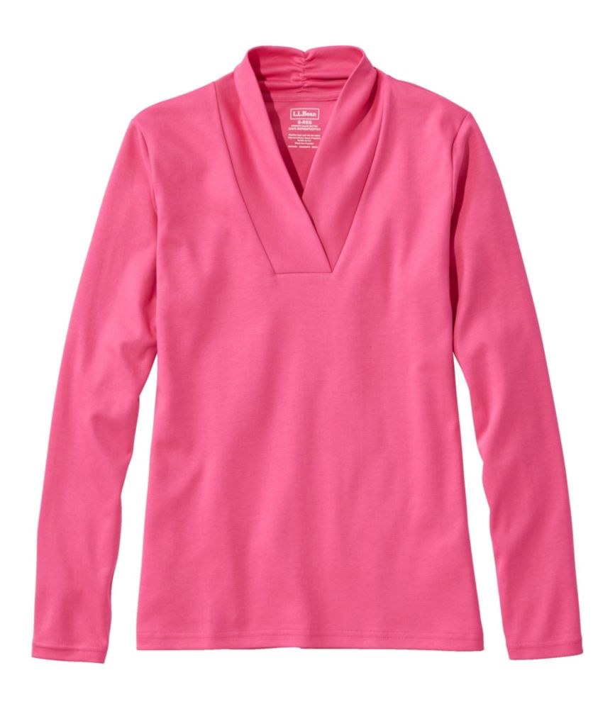 Women's Pima Cotton Tee, Shawl LongSleeve Shirts & Tops at L.L.Bean