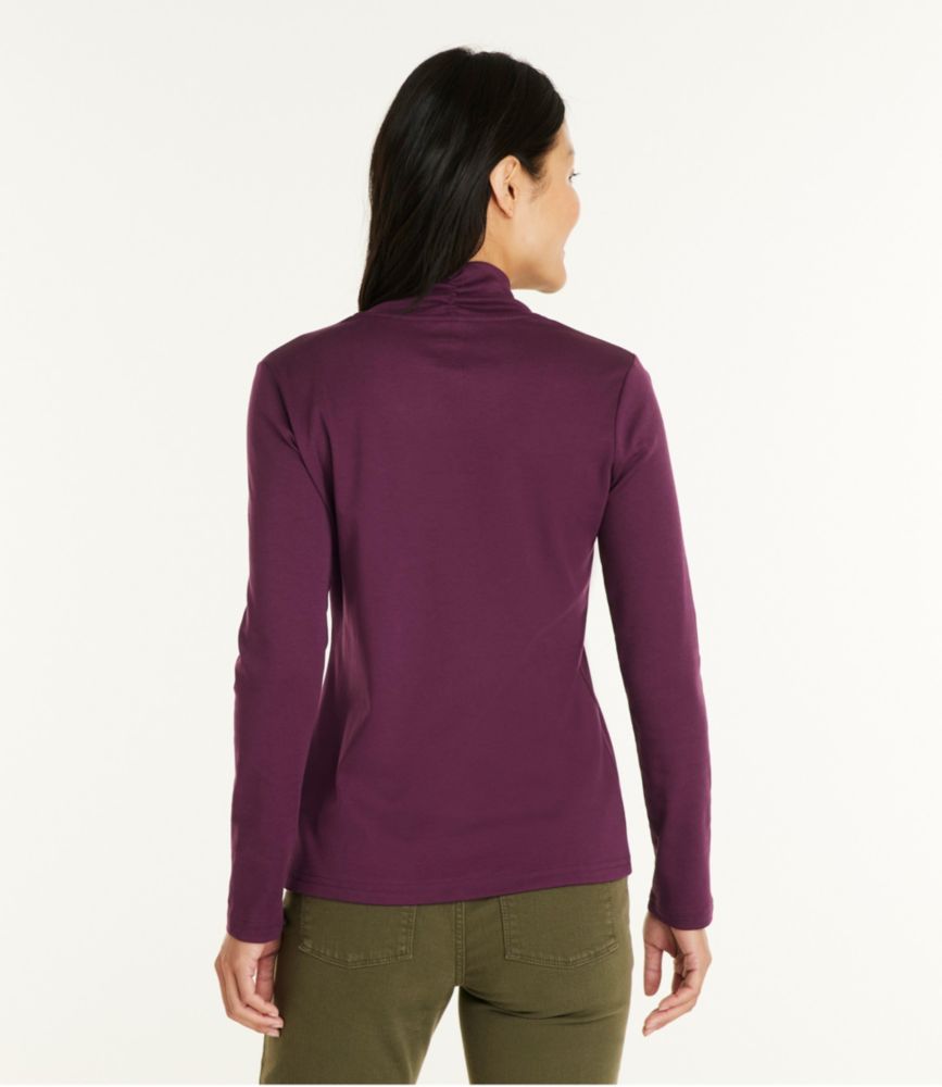 Women's Pima Cotton Tee, Shawl Long-Sleeve