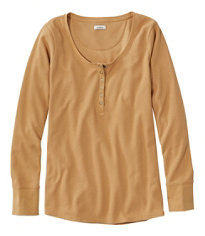 Women's Unshrinkable Mini-Waffle Tee, Long-Sleeve Crewneck Women's Unshrinkable Mini-Waffle Tee, Long-Sleeve Crewneck