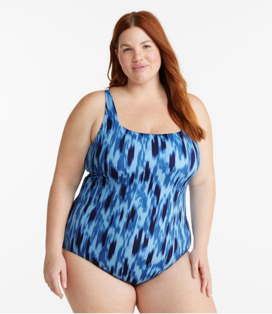 Women's New Currents Swimwear, Squareneck Tanksuit Print