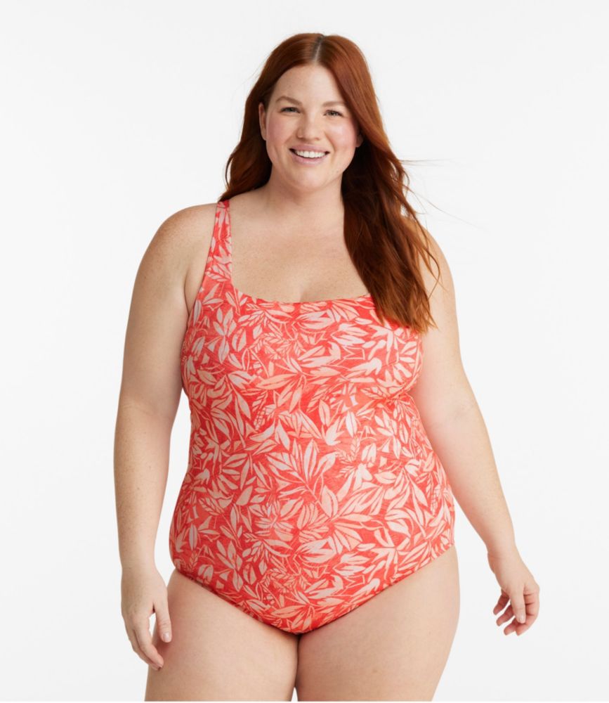 Women's New Currents Swimwear, Squareneck Tanksuit Print