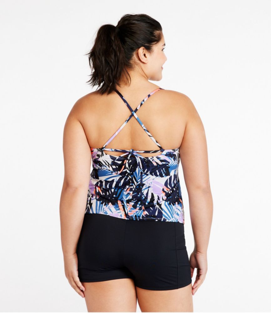 Women's New Currents Swimwear, V-Neck Tankini Top Print, Multi Palms, small image number 2