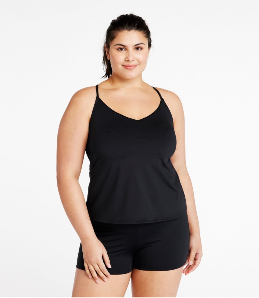 Women's New Currents Swimwear, V-Neck Tankini Top, Black, small image number 2