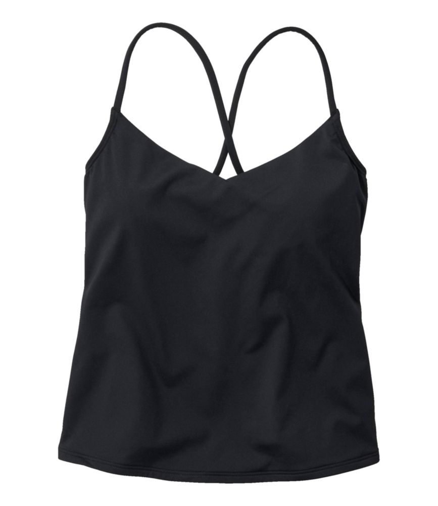 Women's New Currents Swimwear, V-Neck Tankini Top, Black, small image number 1