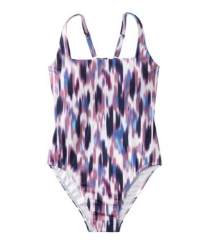 Women's New Currents Swimwear, Squareneck Tanksuit Print