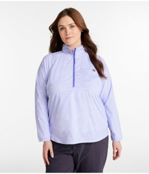 Women's Everyday SunSmart® Woven Shirt, Quarter-Zip Pullover Colorblock