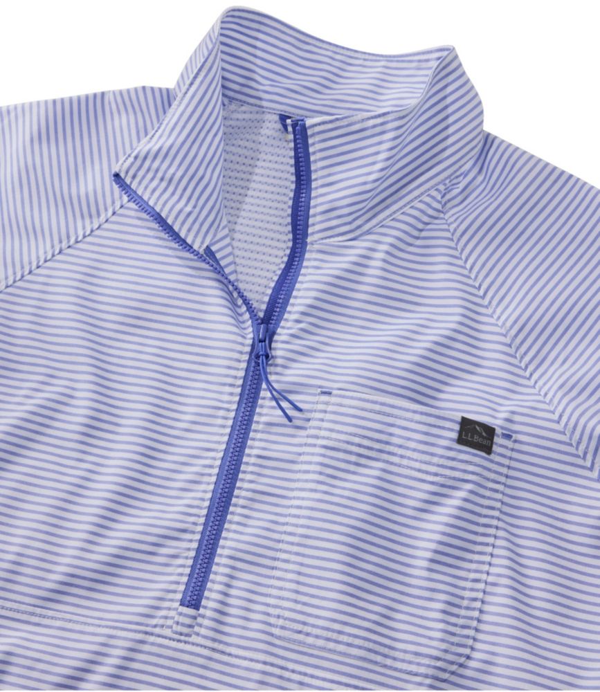 Women's Everyday SunSmart® Woven Shirt, Quarter-Zip Pullover Colorblock