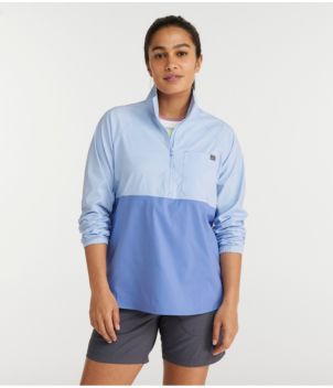 Women's Everyday SunSmart® Woven Shirt, Quarter-Zip Pullover Colorblock