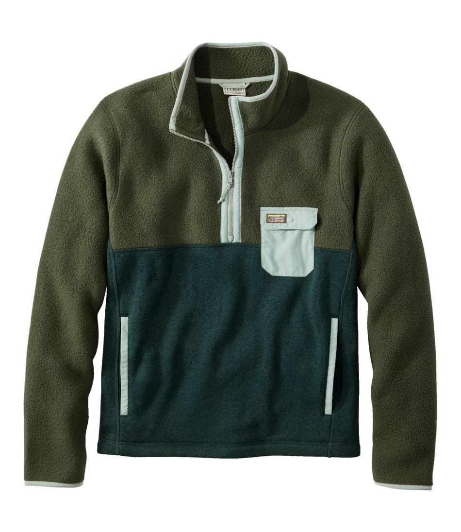Men's L.L.Bean Sweater Fleece Sherpa Hybrid Pullover | Sweatshirts ...