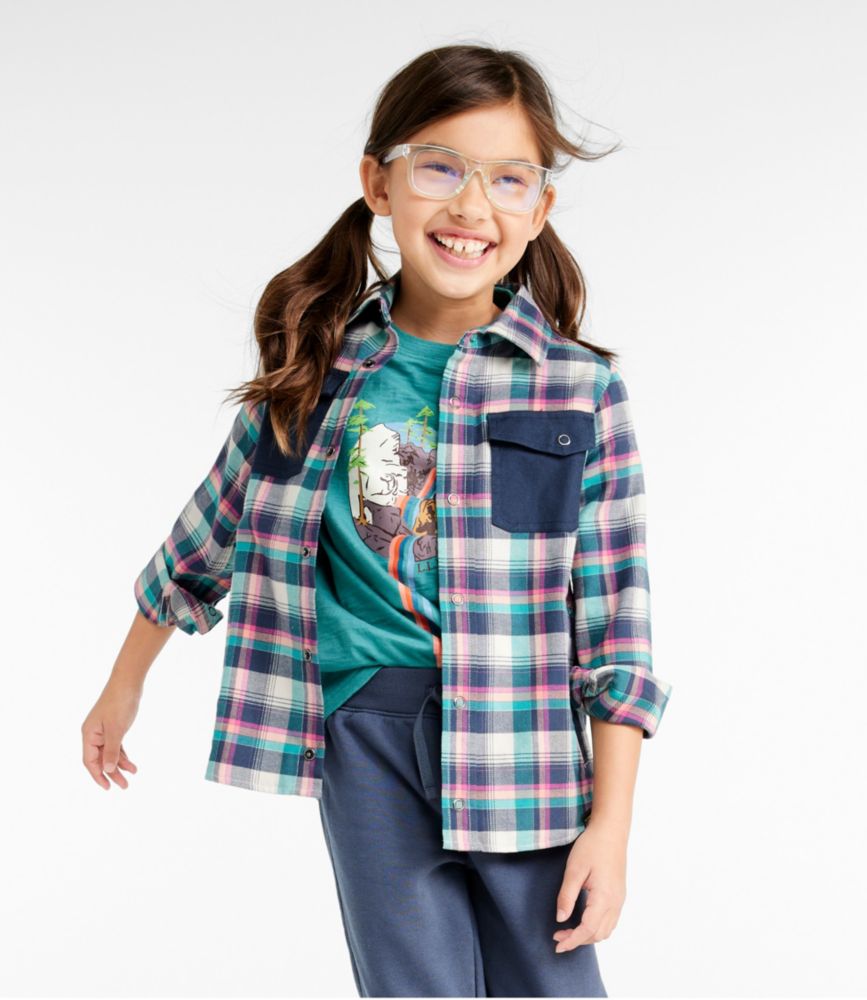 Kids' BeanFlex All-Season Flannel Shirt, Marine Blue, small image number 2