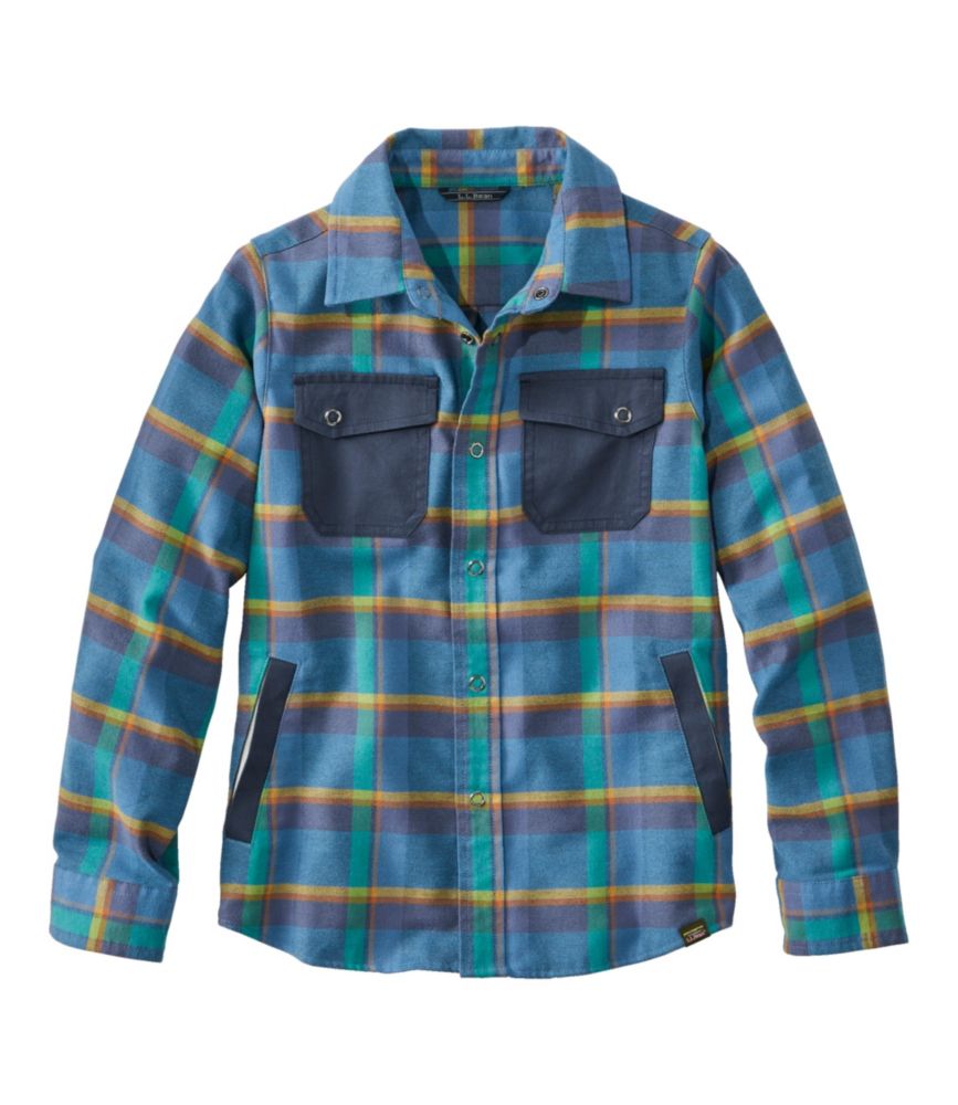 Kids' BeanFlex All-Season Flannel Shirt, Marine Blue, small image number 1