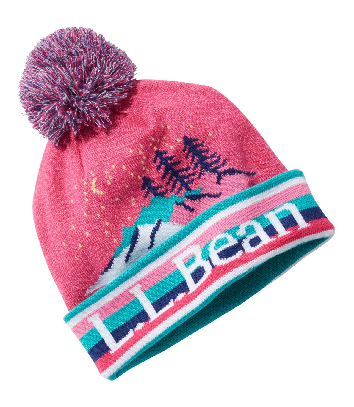 Kids' L.L.Bean Pom Hat, Scenic Stripe