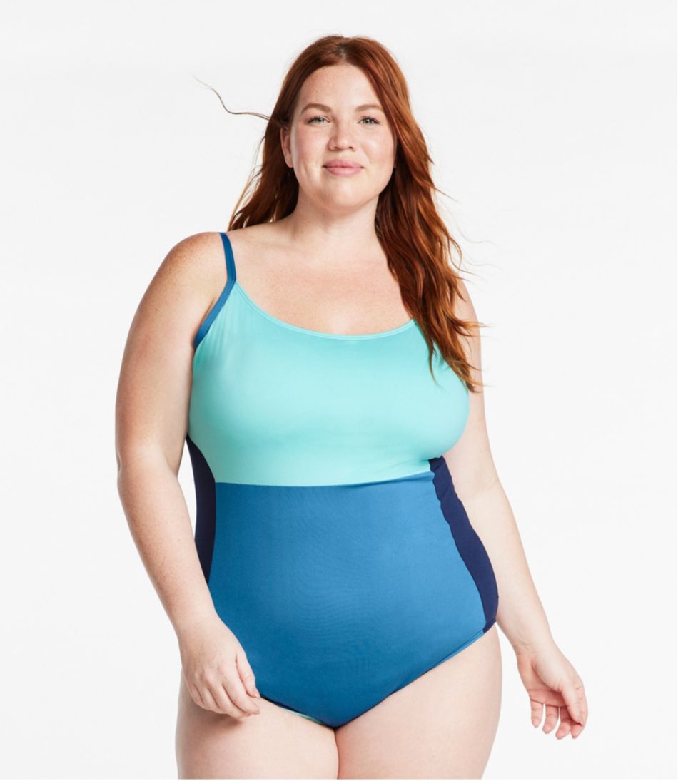 Women's New Currents Swimwear, Scoopneck Tanksuit Color Block