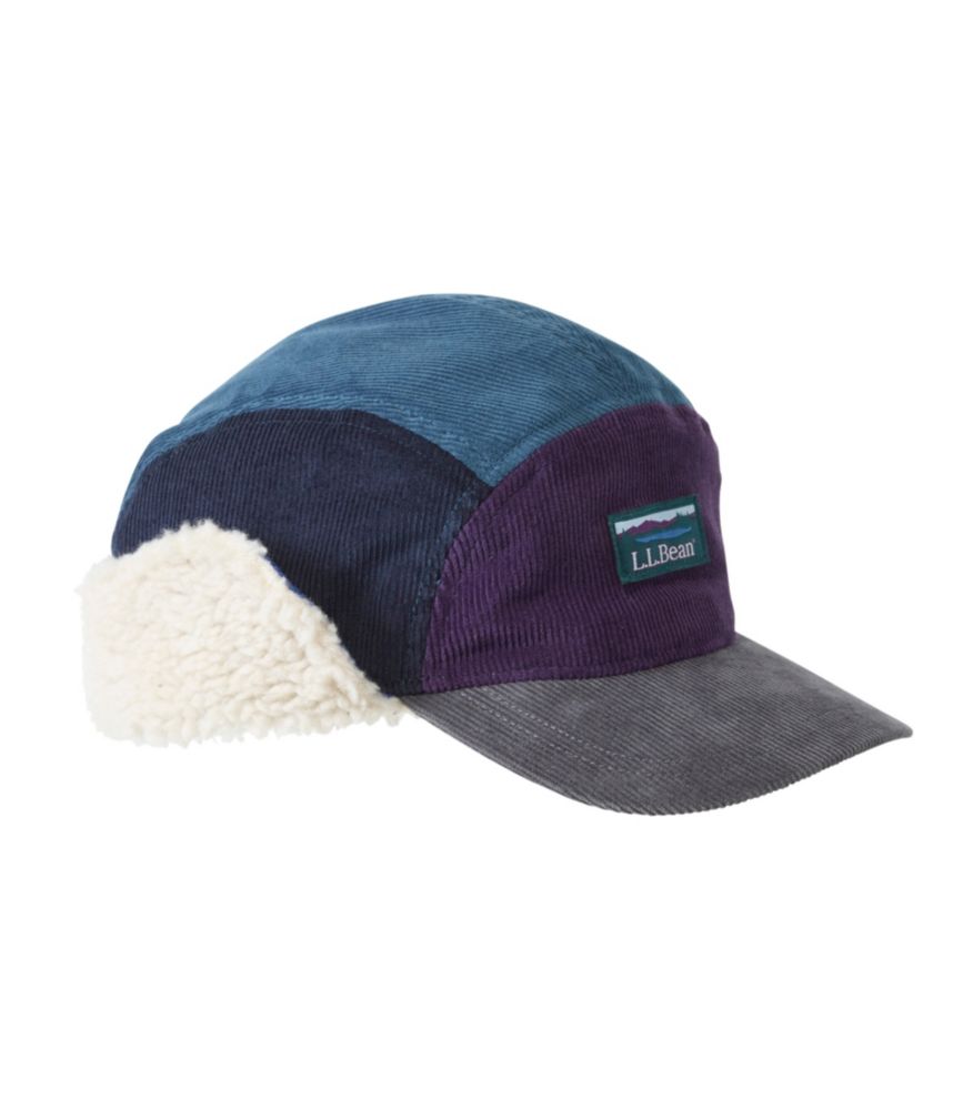 Kids' L.L.Bean Corduroy Trapper Hat, Blue/Green Colorblock, small image number 3