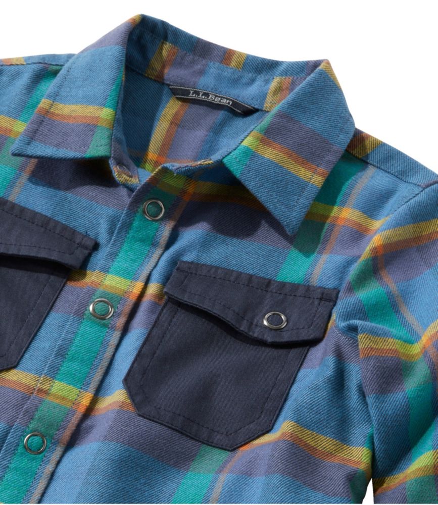 Toddlers' BeanFlex All-Season Flannel Shirt, Peak Orange/Carbon Navy, small image number 5