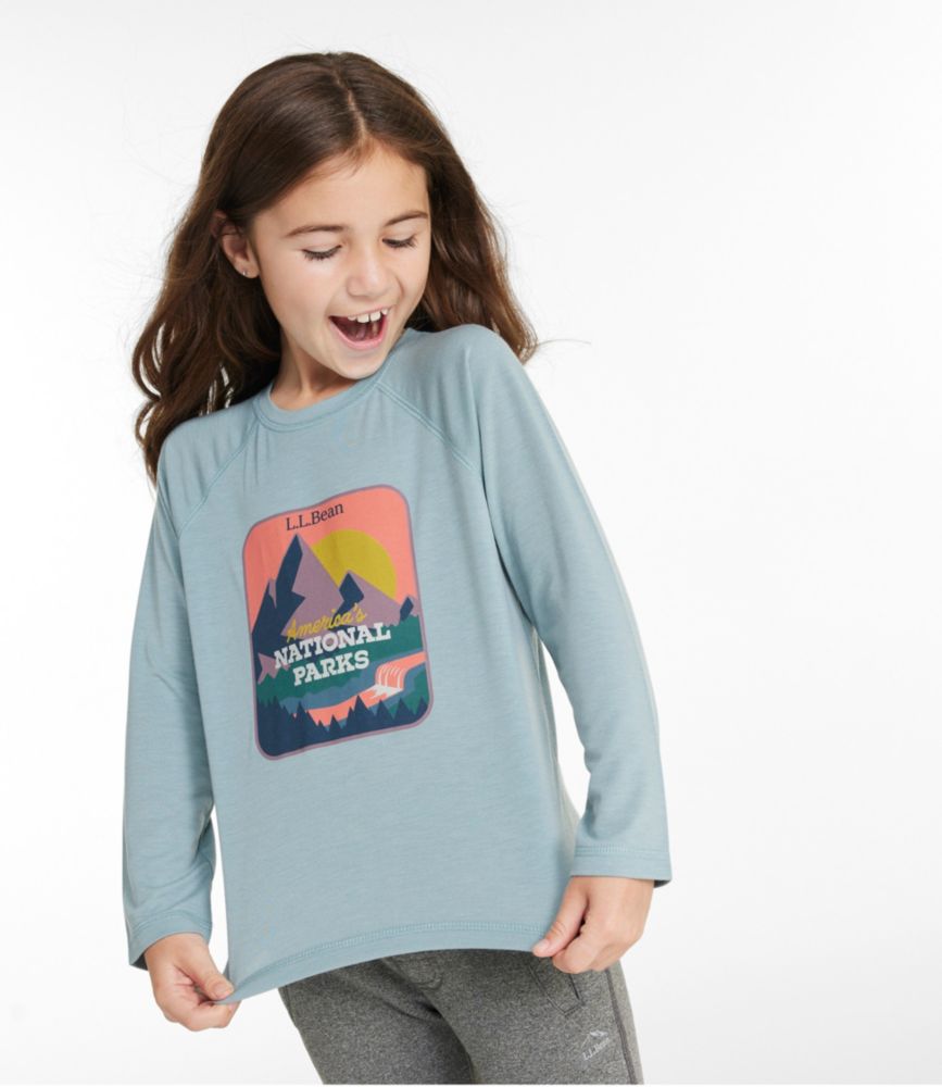 Kids' Everyday SunSmart® Tee, Long-Sleeve, Peak Orange Mountains, small image number 2