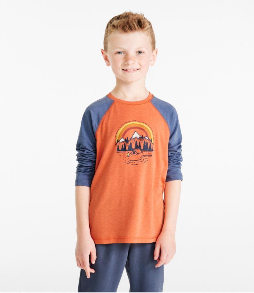 Kids' Everyday SunSmart® Tee, Long-Sleeve, Peak Orange Mountains, small image number 3