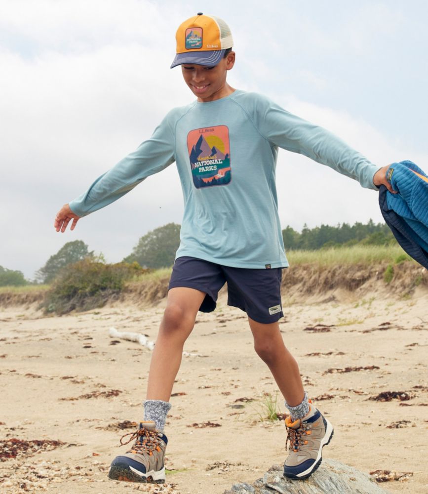 Kids' Everyday SunSmart® Tee, Long-Sleeve, Peak Orange Mountains, small image number 5