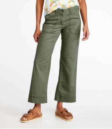 BHS Ladies Light Khaki Green Canvas Lightweight Cotton Trousers 4 Pocket  Size 16