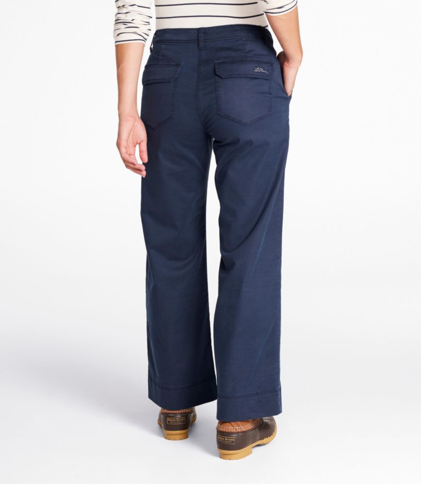 Women's Signature Utility Pants, Mid-Rise Wide-Leg Ankle-Length, Deepest Indigo, small image number 3