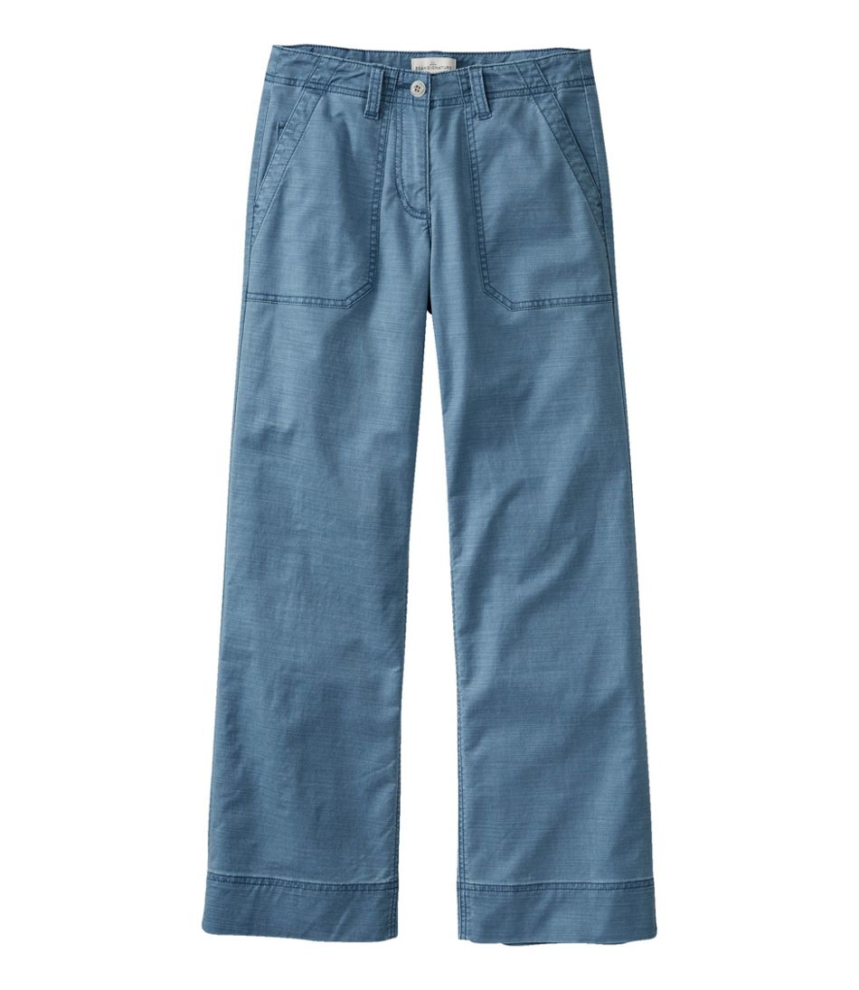 Women's Signature Cotton/TENCEL Utility Pants, Wide-Leg | Pants at L.L.Bean