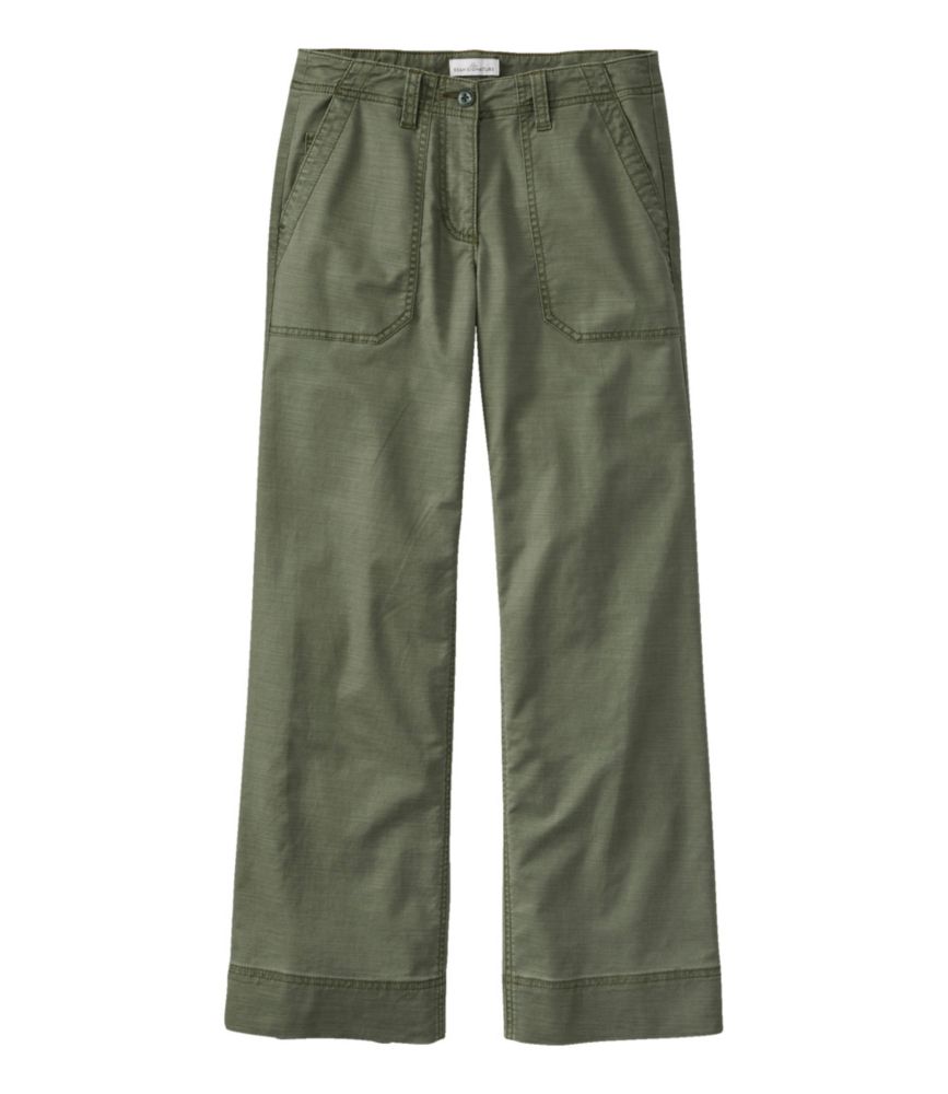 Women's Signature Cotton/TENCEL Utility Pants, Mid-Rise Wide-Leg Ankle-Length