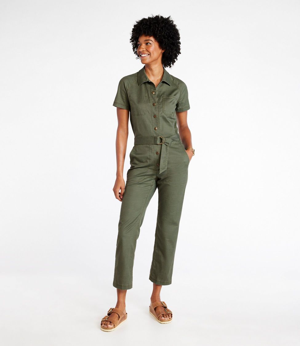  Lucky Brand Women's Tie Front Utility Jumpsuit, Four