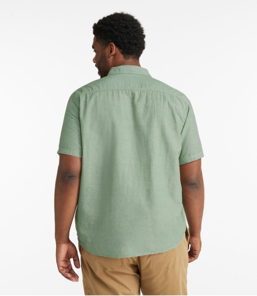 Men's Rugged Linen Blend Shirt, Short-Sleeve, Traditional Untucked Fit ...