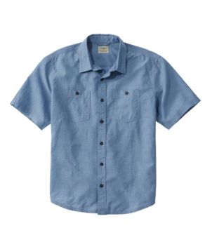 Men's Rugged Linen Blend Shirt, Short-Sleeve, Traditional Untucked Fit