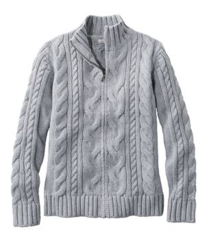 Women's Double L® Cable Sweater, Zip Cardigan