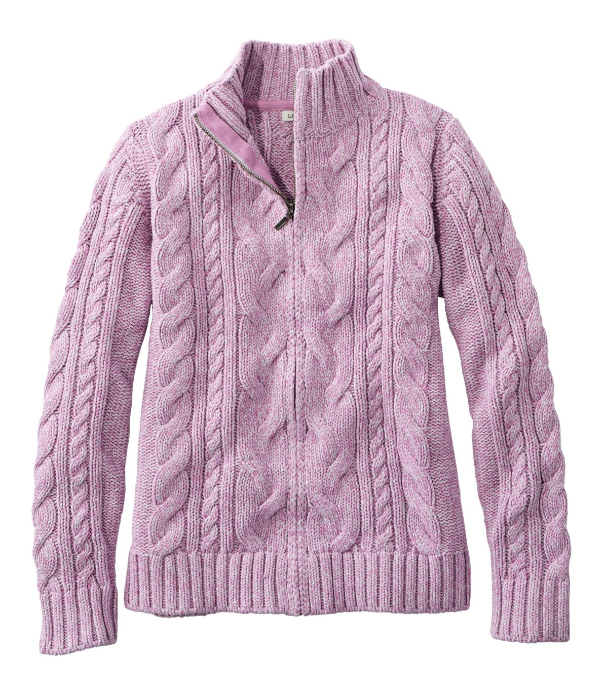 Women's Double L® Cable Sweater, Zip Cardigan