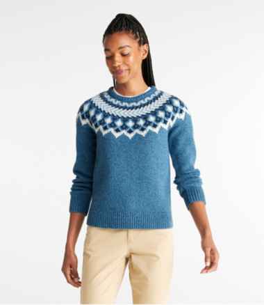 Women's Bean's Classic Ragg Wool Sweater, Crewneck Fair Isle