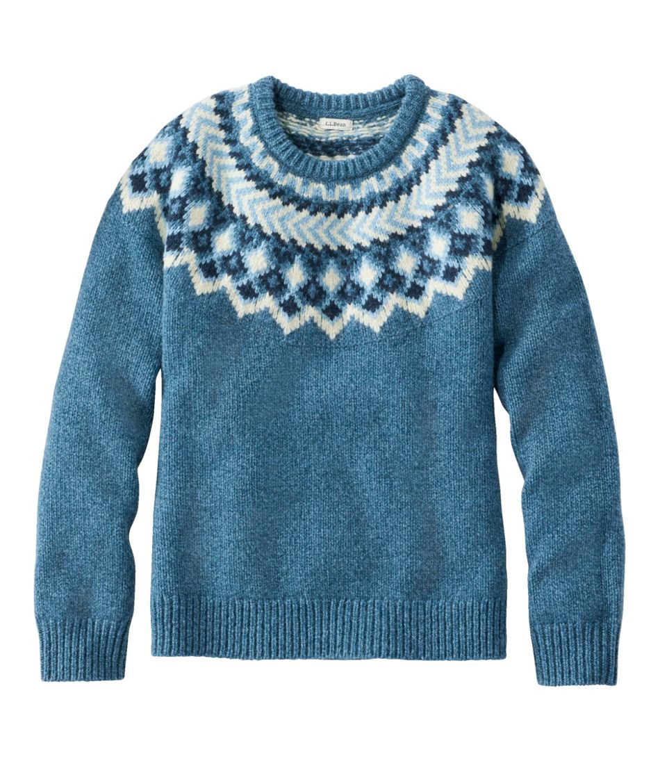 Women's Bean's Classic Ragg Wool Sweater, Crewneck Fair Isle | Sweaters ...