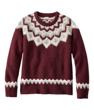 Women's Bean's Classic Ragg Wool Sweater, Crewneck Fair Isle