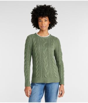 Women's Double L® Cable Sweater, Crewneck
