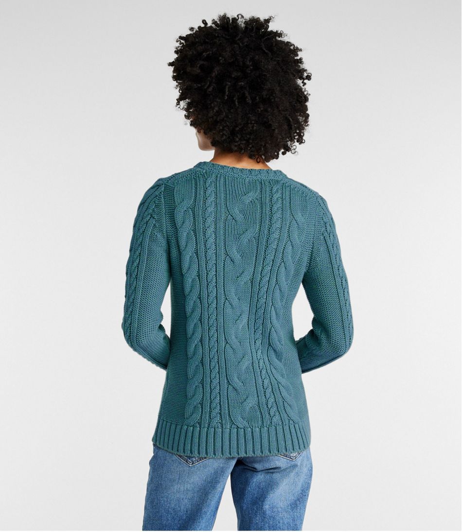 Women's Double L® Cable Sweater, Crewneck