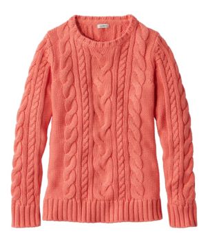 Women's Double L® Cable Sweater, Crewneck