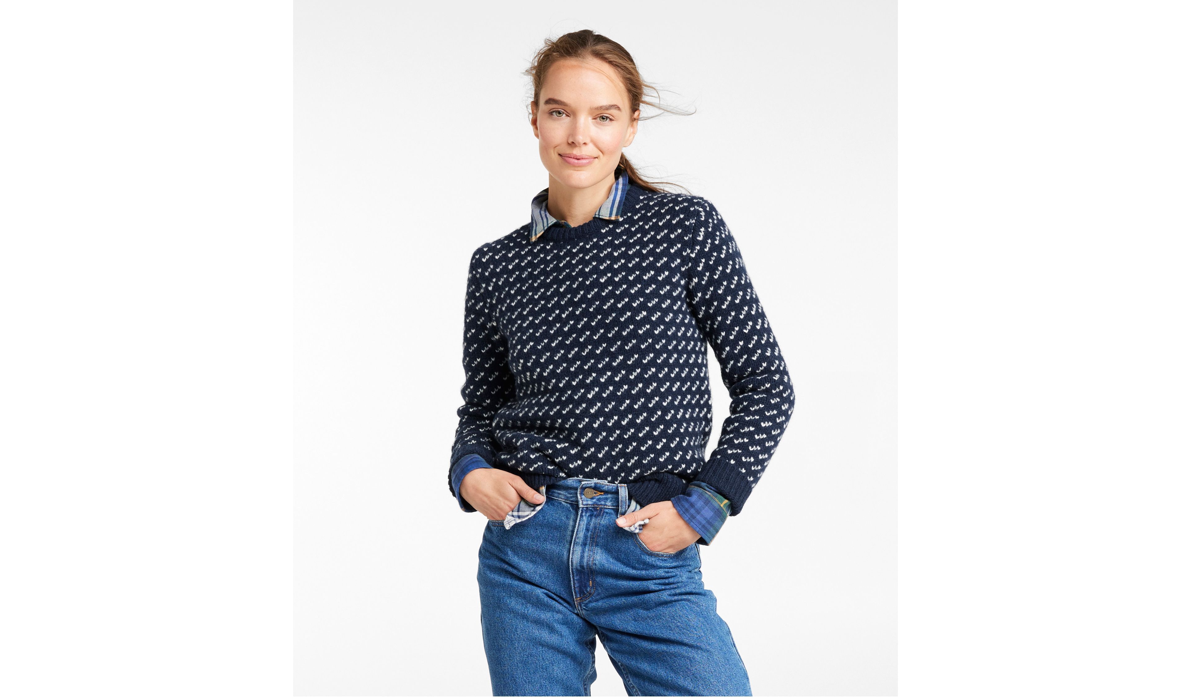 Women's Bean's Classic Ragg Wool Sweater, Crewneck Bird's-Eye