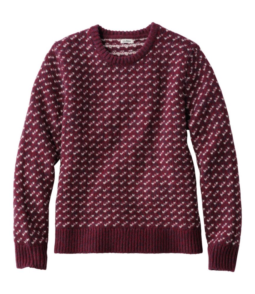 Women's Bean's Classic Ragg Wool Sweater, Crewneck Bird's-Eye, Deep Rosewood Birdseye, small image number 1