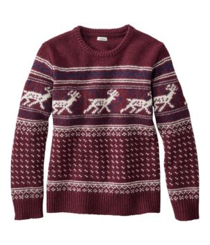 Women's Bean's Classic Ragg Wool Crewneck Intarsia Sweater