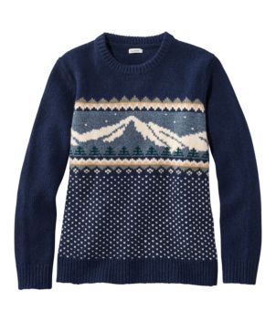 Women's Bean's Classic Ragg Wool Crewneck Intarsia Sweater