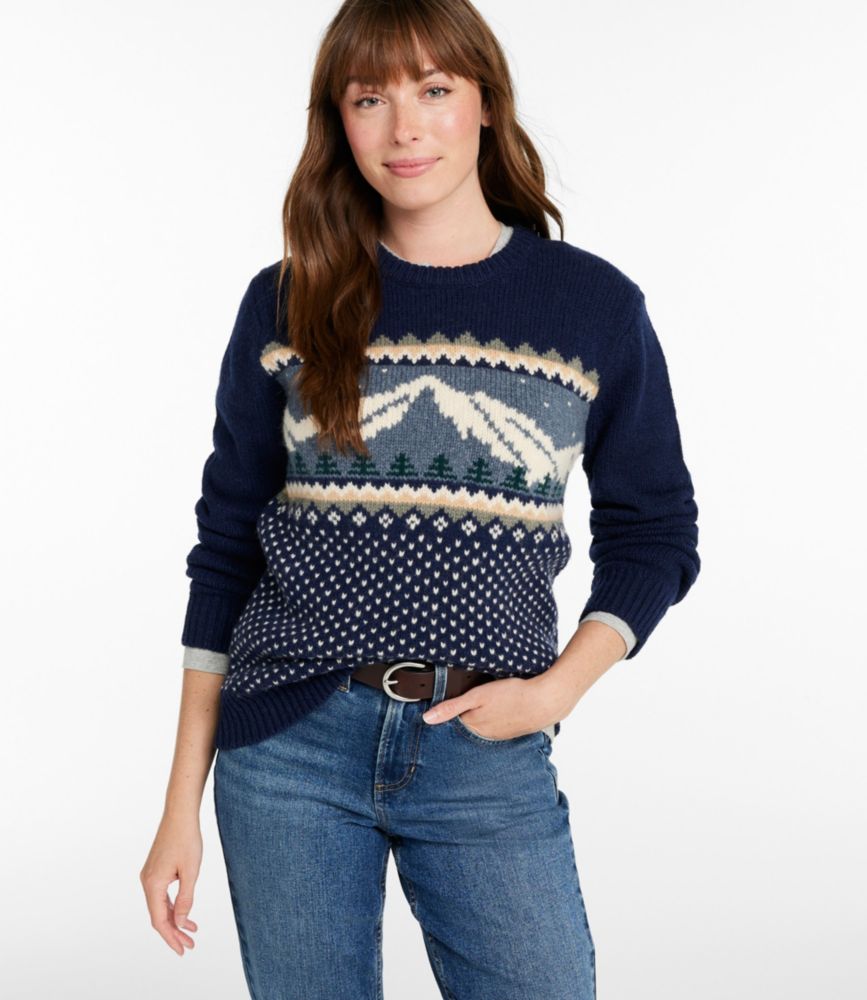 Women's Bean's Classic Ragg Wool Crewneck Intarsia Sweater