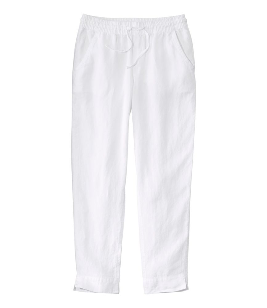 Women's Premium Linen Pull-On Ankle Pants, Mid-Rise Tapered-Leg