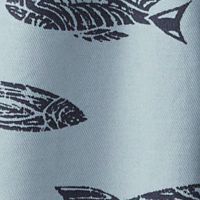 Cadet Blue Fish Print